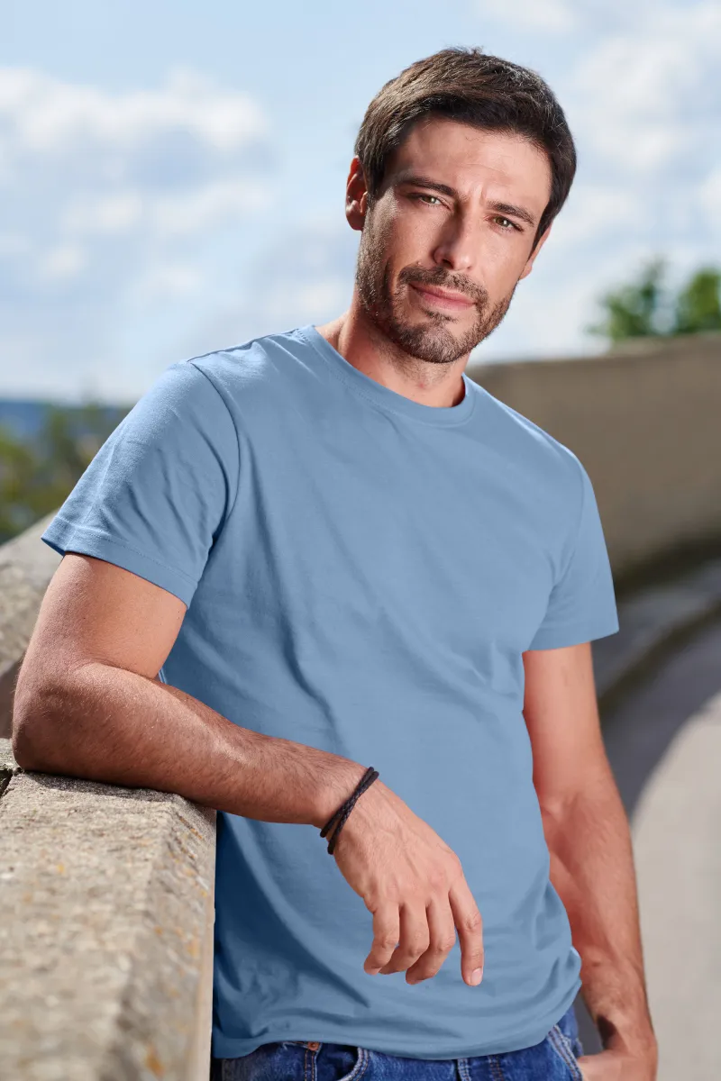 T-shirt simple homme, bleu ciel, L