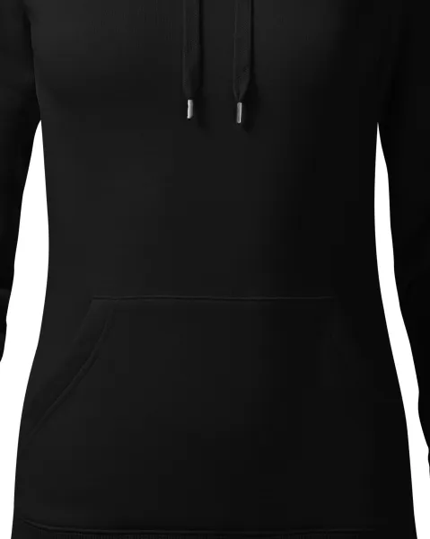 Sweat femme à capuche sans zip - Coupe fuselée avec coutures latérales