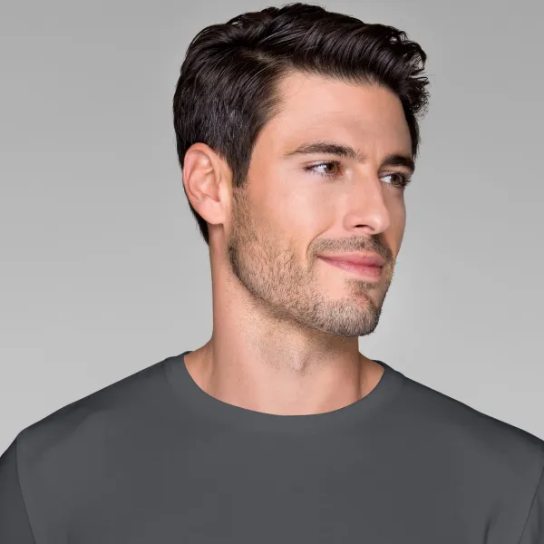 T-shirt ajusté à manches longues pour hommes - Encolure ronde classique