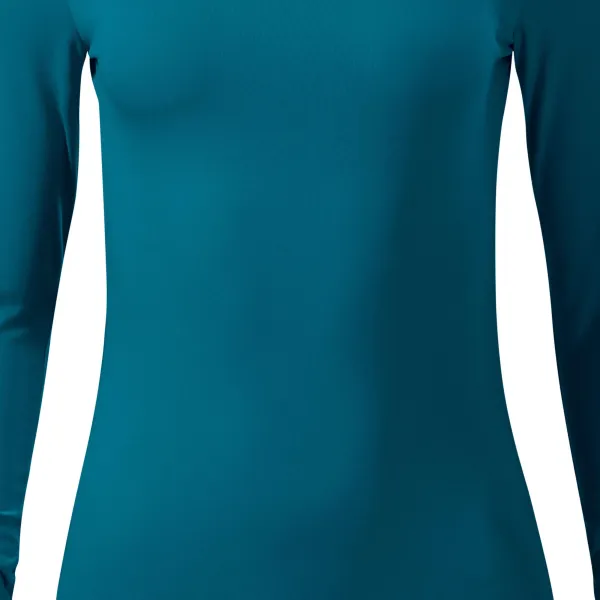 T-shirt femme à manches longues et décolleté plus profond - Coupe légèrement effilée