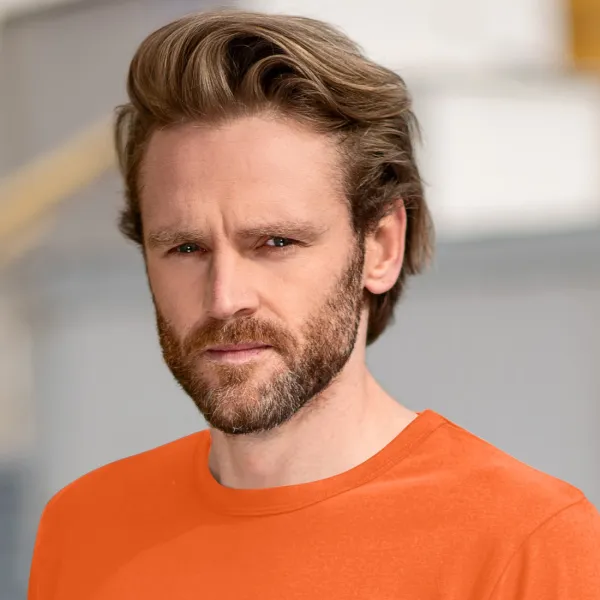 T-shirt résistant à manches longues pour hommes - Encolure ronde classique