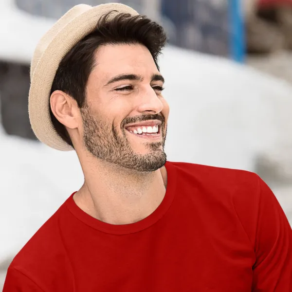 T-shirt à manches longues pour hommes - Encolure ronde classique