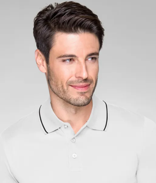 Polo homme mercerisé élégant - Fermeture à 3 boutons