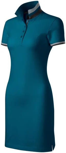 Robe pour femme avec col relevé - Robe pour femme avec col à rayures contrastantes