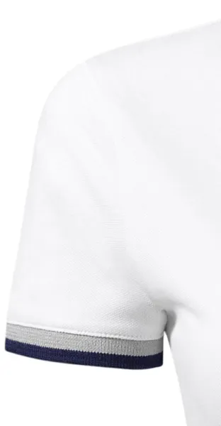 Polo pour femme avec col relevé - Manches courtes à rayures contrastées