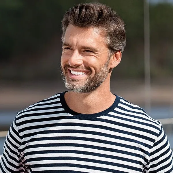 T-shirt façon marine - Encolure ronde classique