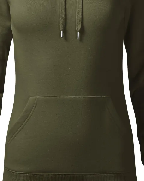 Sweat femme à capuche sans zip - Coupe fuselée avec coutures latérales