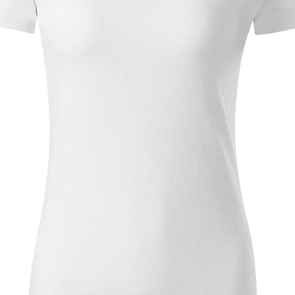 T-shirt femme, coton bio texturé - Coupe légèrement effilée