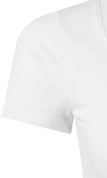 T-shirt femme avec coutures décoratives - Manches courtes ajustées