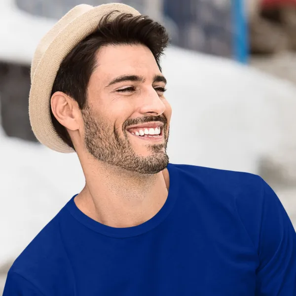 T-shirt à manches longues pour hommes - Encolure ronde classique