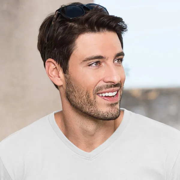 T-shirt épais à manches courtes - Encolure en V