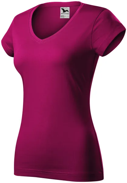 T-shirt coupe slim pour femme avec encolure en V - T-shirt femme de tous les jours