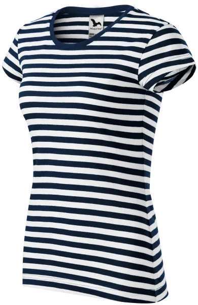 T-shirt bleu marine pour femme - T-shirt rayé en coton pour femme