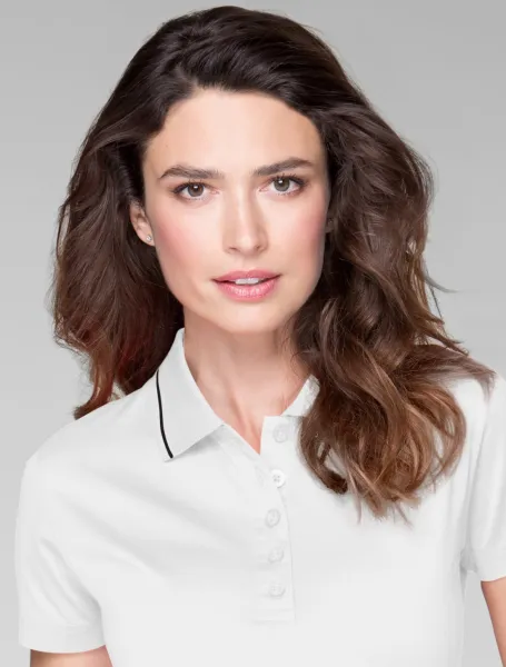 Polo mercerisé élégant pour femme - Fermeture à 5 boutons