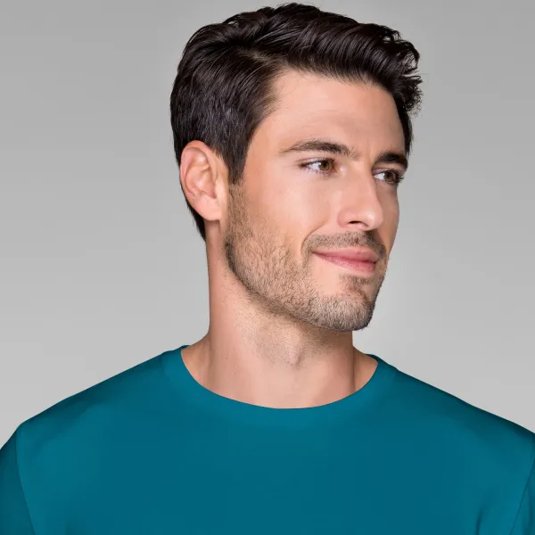 T-shirt ajusté à manches longues pour hommes - Encolure ronde classique