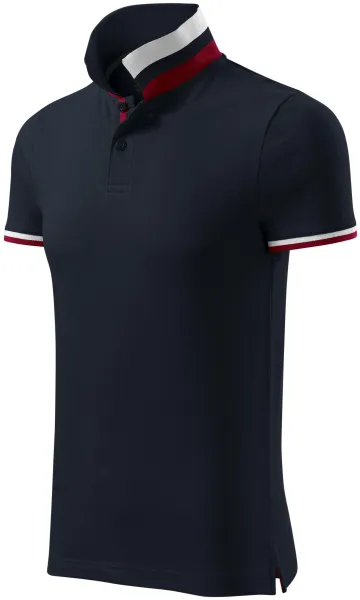 Polo homme col montant - Polo homme à col rayé contrastant