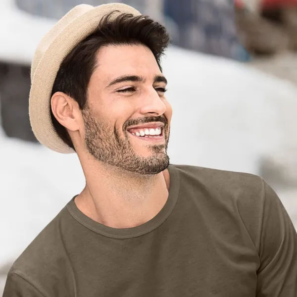 T-shirt à manches longues pour hommes - Encolure ronde classique