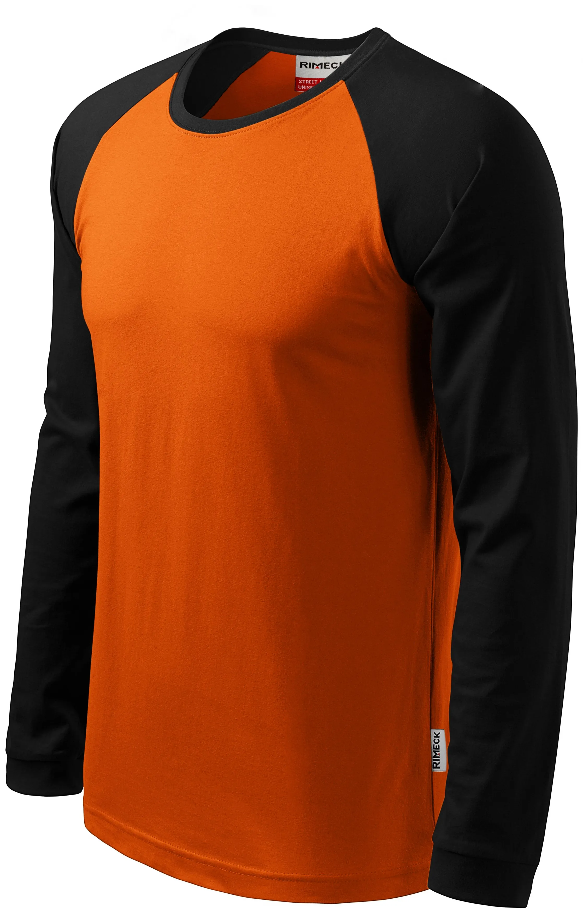 T-shirt homme contrasté à manches longues, orange, L